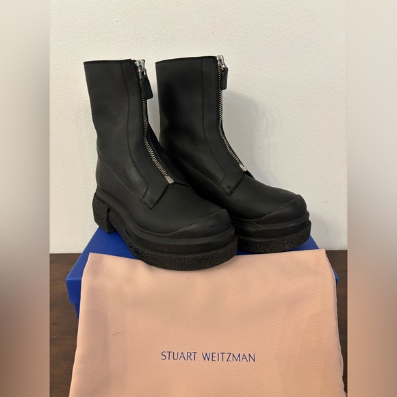 Stuart Weitzman Black Charli Platform Booties Size 5 - worn less than 5 times - Picture 1 of 5